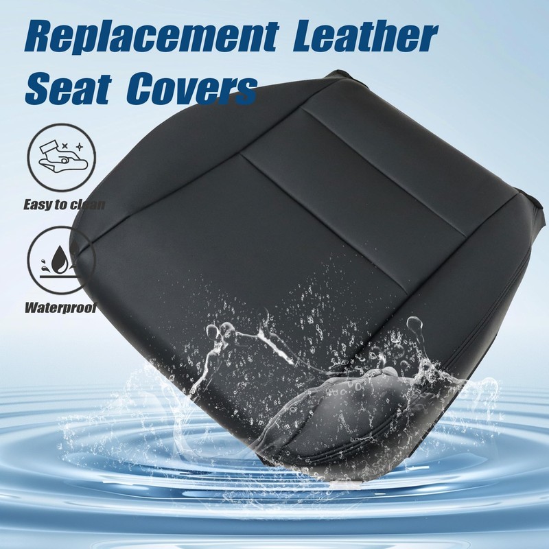 GXARTS Driver Side Bottom Replacement Leather Seat Cover Black Compatible