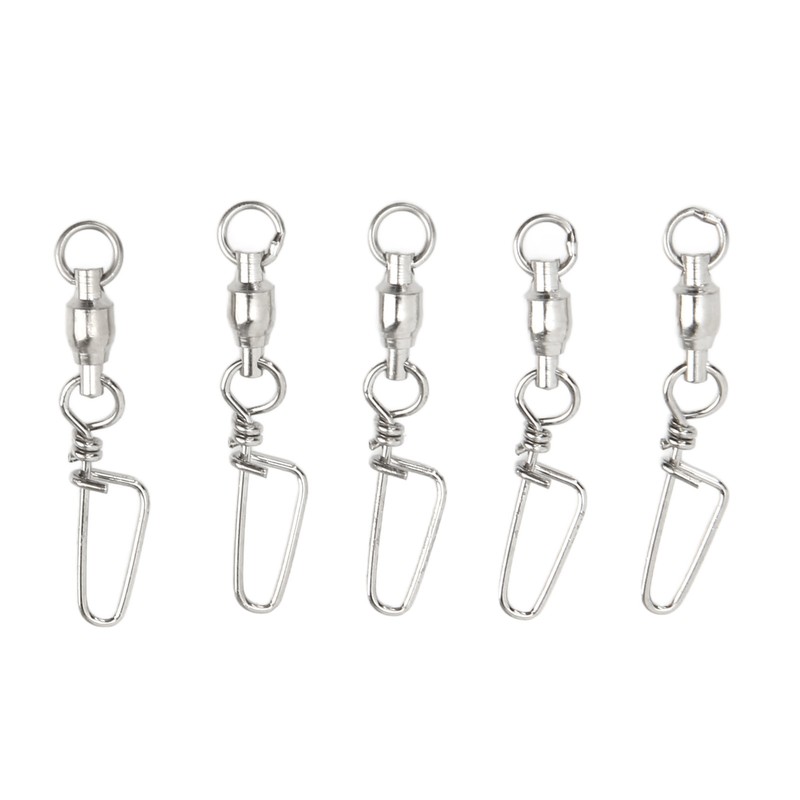50Pcs High Strength Fishing Snap Swivels Stainless Steel B Type