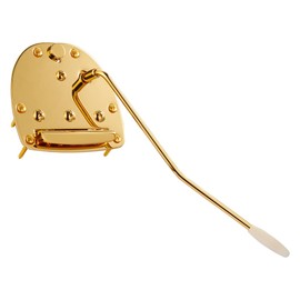 KAISH Electric Guitar Tremolo Assembly Tremolo Bridge Vibrato Tailpiece with Tremolo Arm for Jaguar/Jazzmaster with Lock Button Gold