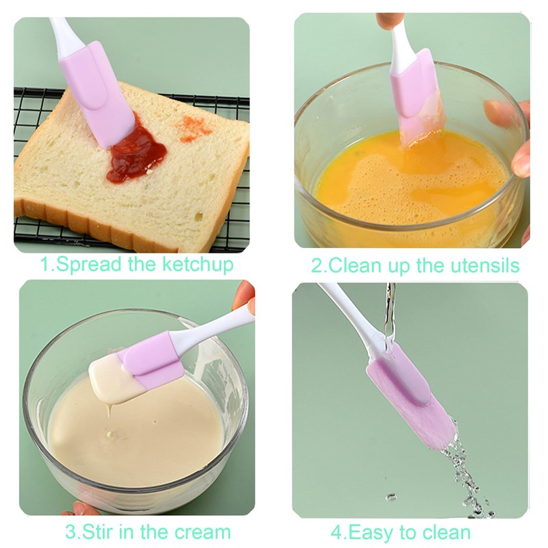 8 Pack Mini Silicone Scraper Set ，Heat Resistant Rubber Scrapers