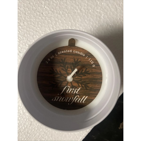 Target Bullseye First Snowfall White Tin Scented Candle