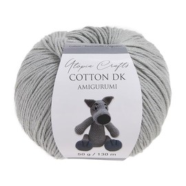 Utopia Crafts Amigurumi Cotton DK Yarn for Crochet and Knitting 50% Cotton, 50% Acrylic Blended, 50g (1, Light Grey)