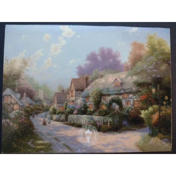 Thomas Kinkade "Cobblestone Village" Art Refrigerator Magnet NEW 4x5 1/2"