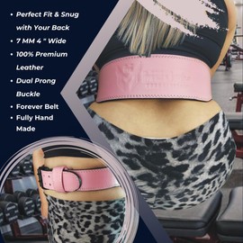 MEDSO Forever 7MM 100% Pro Leather Weight Lifting Belt Heavy Duty with Adjustable Buckle - Stabilizing Lower Back Support 4 Inches Wide For,Weightlifting,Powerlifting,Cross Training for Men Women