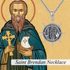 DAYLINLOVE Saint Brendan Necklace S925 Sterling Silver Saint Brendan Coin