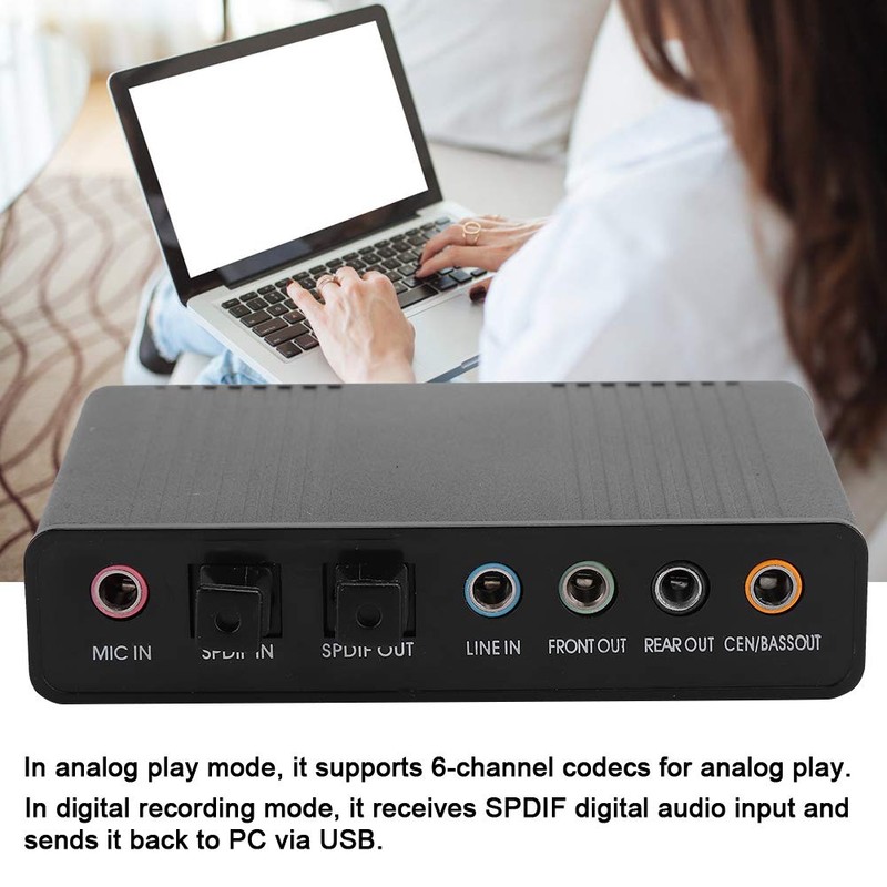 External Sound Card for Laptop, DM HD10 Aluminium Sound Card