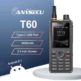 ANYSECU T60 Network Radio Zello/Real ptt Echolink Android 8.1 4G Phone Walkie-Talkie 4600mAh Resistent 2.4 Inch Touch Screen