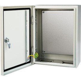 YongChen Silver Carbon Steel Enclosure 10x8x6 inch IP66 Waterproof & Dustproof Metal Box Electrical Enclosure Box for Indoor and Outdoor Wall Mounted