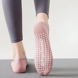 Non-Slip Open Ankle Pilates & Yoga Socks for Home Training Toe Socks Gray 3ea
