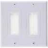 iMBAPrice® Dual Gang Wall Plate with Brush Bristles - White