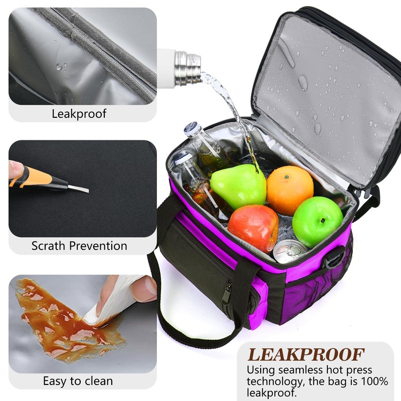 LOKASS Lunch Box for Women/Men-16L-Insulated Lunch Bag, Expandable Double-layer Leakproof