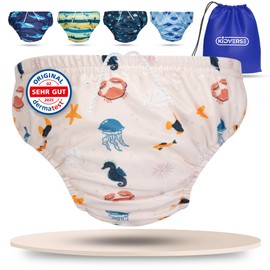 KIDVERSE Swimming Nappy Baby Swimming Trunks from 6 to 12 Months - Skin-Friendly Swim Nappies Reusable & Absorbent - Swim Nappy Baby Swimming Trunks Including Carry Bag