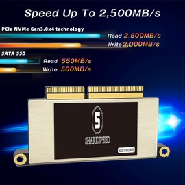 SHARKSPEED SSD 512GB NVMe for MacBook Pro M.2 PCIe Gen3.0x4 3D NAND Hard Drive Internal Upgrade for MacBook Pro Retina 13 Inch A1708 (Late 2016-Mid 2017) EMC 3164/2978 Non-Touch Bar