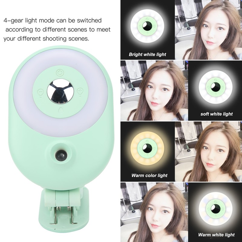 Dimmable Fill Light Soft Lamp Mini Humidifier for Phone Video