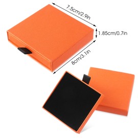 Yolev Pack of 2 Jewellery Gift Box Orange Small Jewellery Box Bracelet Necklace Gift Box Extendable Square Storage Box for Packaging Valentine's Day Christmas Wedding Gifts