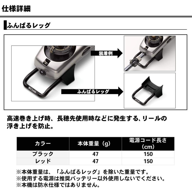 DAIWA Kristia Wakasagi Reel, External Power Supply α Kit, Black