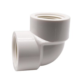 ZHMEINA 3/4" NPT Female to Female Thread 90 Degree PVC Elbow, PVC Pipe Fittings Connector, Pipe Corner Adapter for Home Sewer Plumbing Water Line, White, 4 Pack