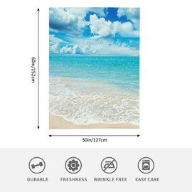 HGOD DESIGNS Beaches Sunny Day Blanket Ocean Throw Soft Warm Lightweight Blanket for Women Birthday Christmas, Home Living Room Decor 130x150cm