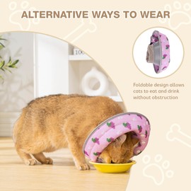 Avont Cat Cone Collar Soft, Adjustable Foldable Recovery Collars to Stop Licking After Surgery for Small Dogs, Puppies and Kittens, Elizabethan Neck Cone of Shame Alternative -Grape(S)