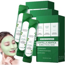 Centella Asiatica Bubble Facial Mask – Deep Cleansing, Oil Control & Blackhead Removal, Self-Foaming Skincare, 4g x 12 Sheet Masks