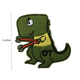 ReelFun Dinosaur OT Occupational Therapist Embroidered Iron On Patch Doctor Gift