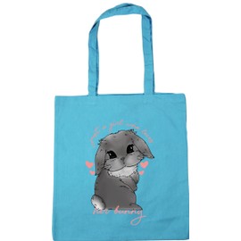 Hippowarehouse Just a girl who loves her rabbit bunny mini lop - Grey Tote Shopping Gym Beach Bag 42cm x38cm, 10 litres