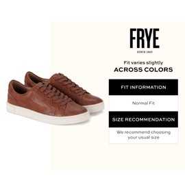 Frye Ivy Low Lace Sneakers for Women Crafted from Soft, Vintage Italian Leather with Removable Molded Footbed, Leather Lining, and Contrast White Rubber Outsoles, Cognac - 9.5M