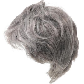 Peluca de Hombre Gris Corta de Fibra Resistente al Calor Tupé para Cosplay y Fiesta, Gorro Transpirable, Acabado sin Caída, Estilo Moderno para Hombres y Chicos