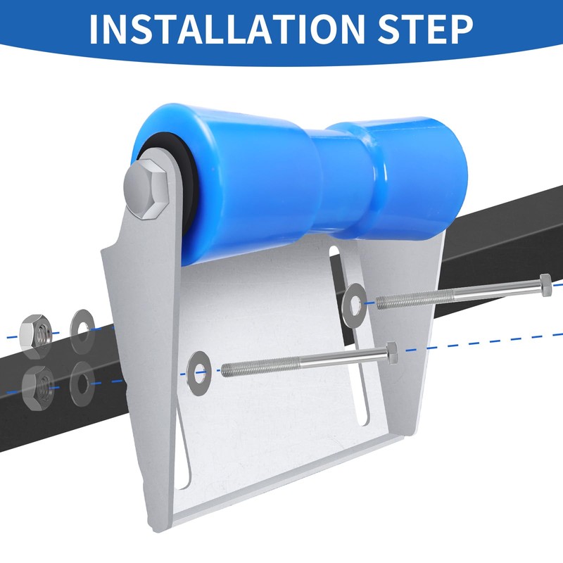 XIANGZI 12" Boat Trailer Rollers with Brackets Galvanized Steel Keel