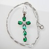 Navachi 925 Sterling Silver 18K White Gold 2.5ct Pear Emerald