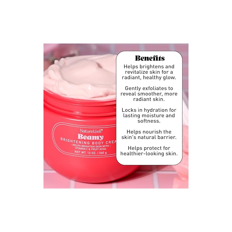 NATURE WELL Crema Corporal Iluminadora E Hidratante Beamy, Fórmula Ligera
