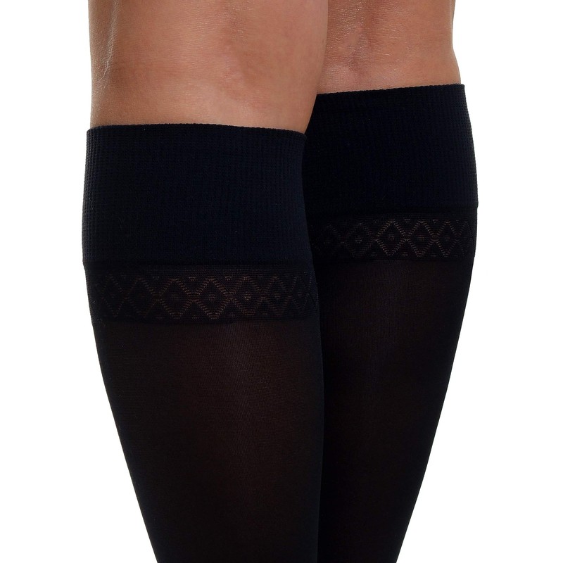 Divertd Compression Stockings for Women 70 Den 8-15 mmHg (Black,