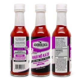 Adoboloco Hot Sauce - 5oz Mild Medium Hot Super Tasty Fiery Chili Pepper Sauce Blend 1-Pack (Maui No Ka Oi)