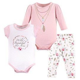 Little Treasure Unisex Baby Cotton Bodysuit and Pant Set, Boho, 12-18 Months