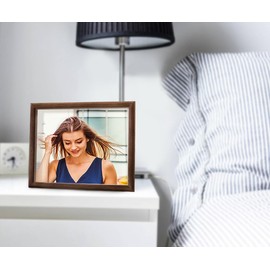 marysgift Small Picture Frames Photo Frames 5 x 7 Photo Frame with mount 12.8x17.9cm Picture Frame Plexi-Glass Certificate Frame for Wall Mount or Table Top Display - Brown, 7" x 5"