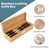 Upgraded Combination Lock Bamboo Locking Kitchen Knife Storage – Secure