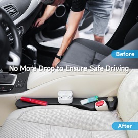 Givifive Car Seat Gap Filler 2pcs Seat Side Gap Filler Organizer Universal Car Gap Filler Stopper Fit Car SUV Truck, Fill Gap Between Seat & Console Prevent Falling Essential Car Interior Accessories