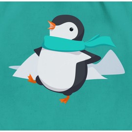 Shirtracer - Gym Bag Backpack - Animal Print - Happy Penguin, 3 turquoise