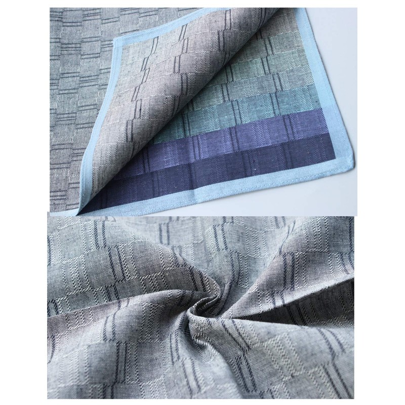 Mens Luxury 100% Cotton Handkerchiefs Plaid 6PCS