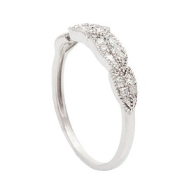 10k White Gold Diamond Vintage Style Anniversary Ring (1/7 cttw, I-J Color, I2-I3 Clarity)