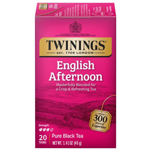 Twinings - Bolsitas de té negro de la tarde inglesa de Londres, 20 unidades (paquete de 6)