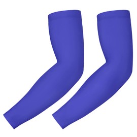 HDE Arm Sleeves for Men Women, Compression Sleeve Arm UV Protection Basketball Baseball Football Royal Blue - L