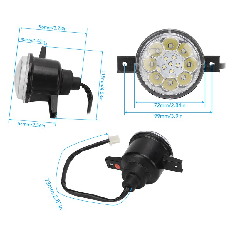 LED Front Headlight Lamp High Low Beam Mode 12V Universal