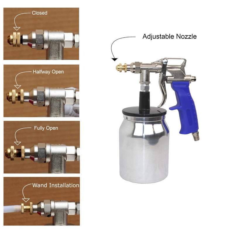 Chemicar Undercoating Spray Gun with Adjustable Nozzle; Truck Bed Liner