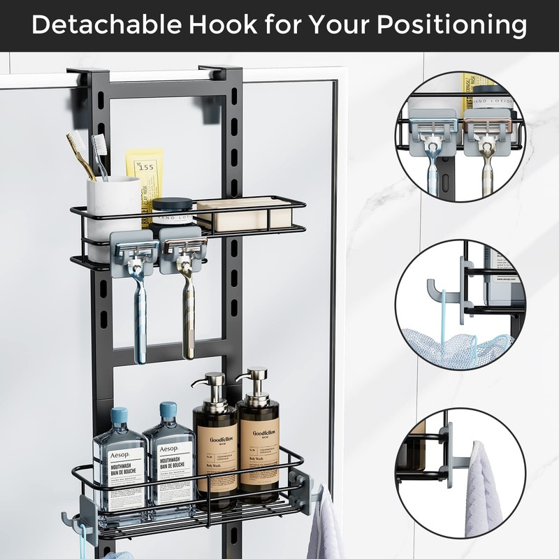 ODesign Over The Door Shower Caddy, 3-Tier Adjustable Hanging Shower