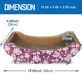 FluffyDream Cat Scratching Post Lounge Bed, Boat Shape Cat Scratcher Cardboard, Durable Recycle Board Pads Prevents Furniture Damage,Painted