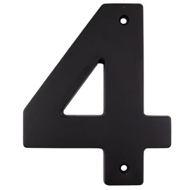 Stone Harbor Hardware Contemporary House Number, #4, 5 Inches, Matte Black