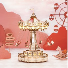 Tsukurundo ® Robotime 3D Wood Puzzle Amusement Park Series (Swing Ride)