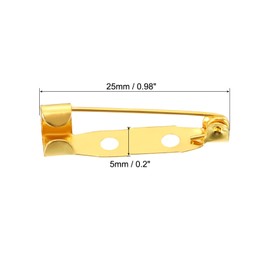 MECCANIXITY 150Pcs Safety Bar Pins 25mm Brooch Clasp Pin Backs for ID Badges Name Cards Tags DIY Craft, Gold Tone
