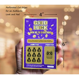 WINGKIND Gold Luck - Boletos falsos de lotería para rascar, gran idea para revelar el embarazo, 6 tarjetas
